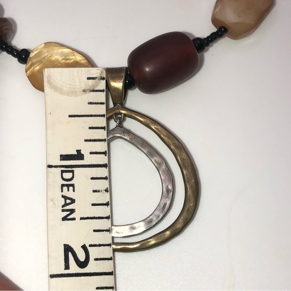 Silpada Sterling & Brass Gemstone Beaded Necklace 17” + 2” Extender 1.7” Pendant - Picture 7 of 9